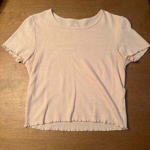 American Eagle Outfitters Cream Short Sleeve Tee